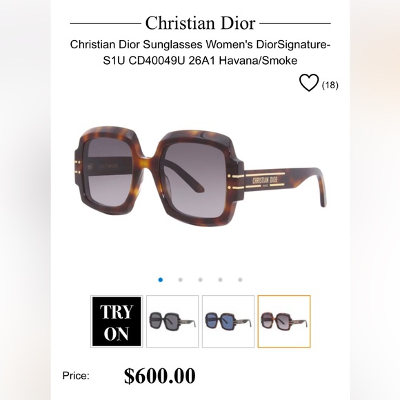 Christian Dior Sunglasses Women's DiorSignature-S1U CD40049U 26A1 Havana/Smoke - Picture 1 of 14